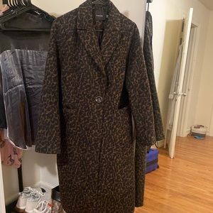 Leopard print peacoat